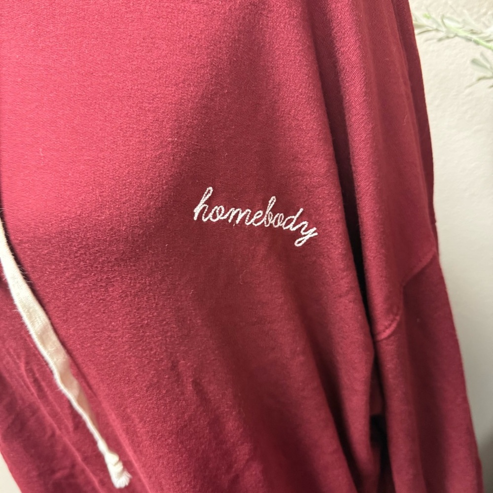 Magnolia Burgundy Lounge Set Hoodie & Jogger Pants XL Cozy Casual - Picture 6 of 16